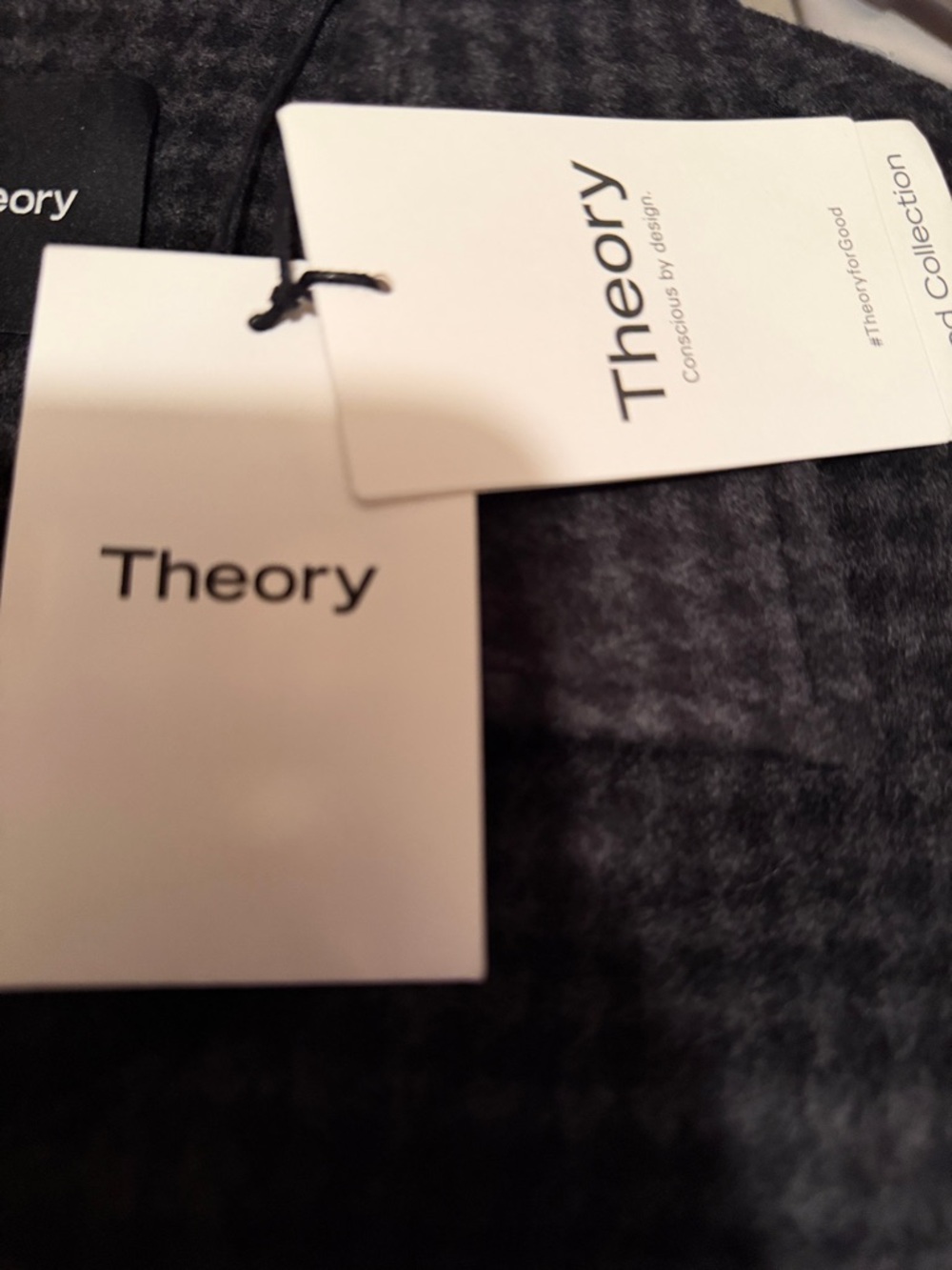 THEORY Houndstooth Wool-Cashmere Shirt Jacket size L - Picture 7 of 8